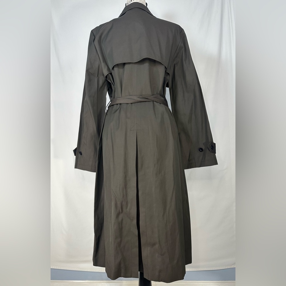 JENNI KAYNE Dark Loden Green Trench Coat XL Double Breasted Classic Fall capsule - Picture 5 of 12